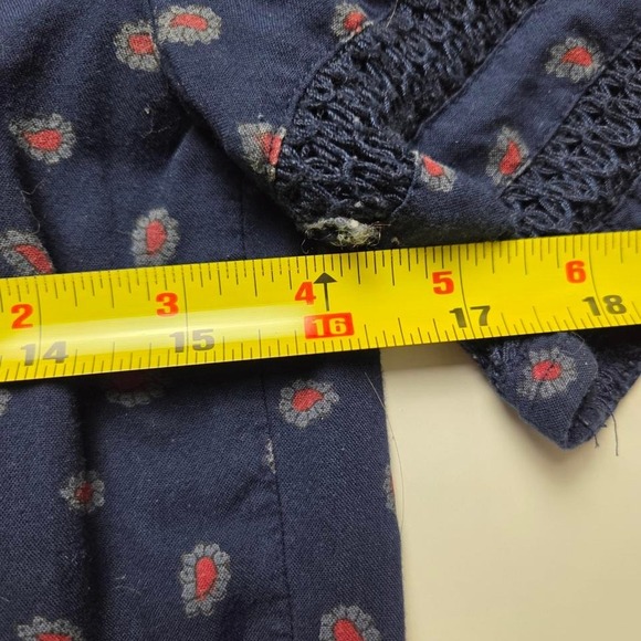 Abercrombie & Fitch Dark Blue Paisley Print Ruffle Top Size Small - Picture 5 of 6
